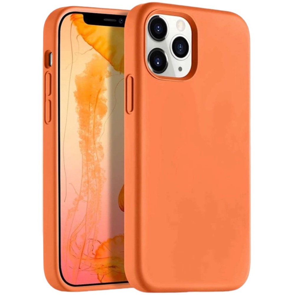 NWT in box iPhone 12 or 13 PROMAX orange silicone phone case magsafe